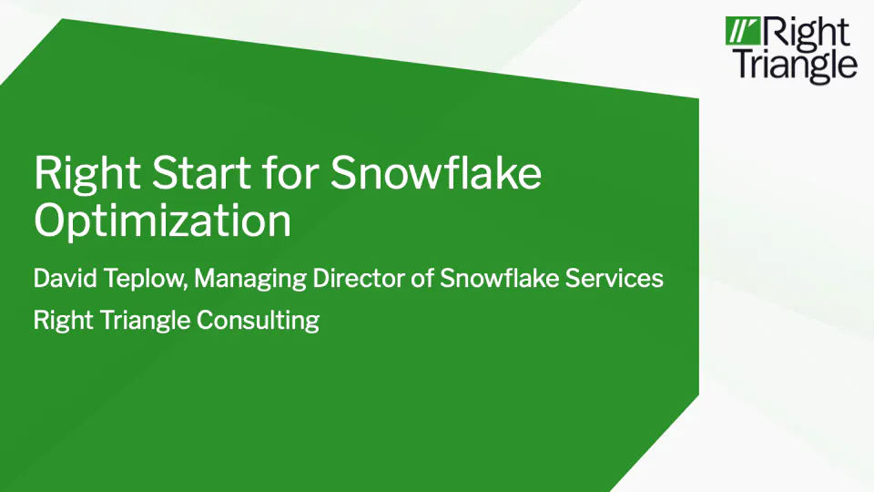Download - Right Start for Snowflake Optimization